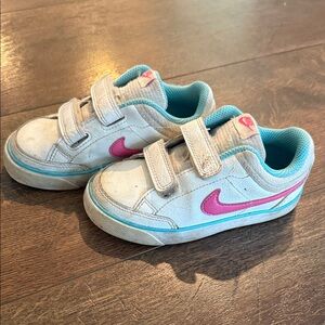 Nike Kids White and Pink Sneakers